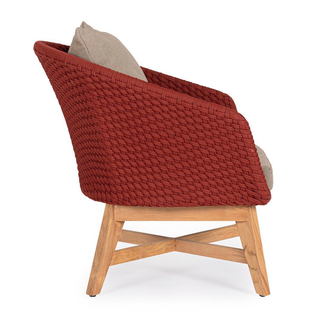 Веревочное и тканевое садовое кресло с подлокотниками BIZZOTTO Coachella ARCH-00029312 - Вид №5