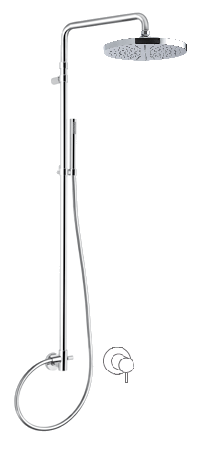 30698X/ID-CRX CARIMALI Мостовая поворотная душевая стойка, Душевая лейка Stick 