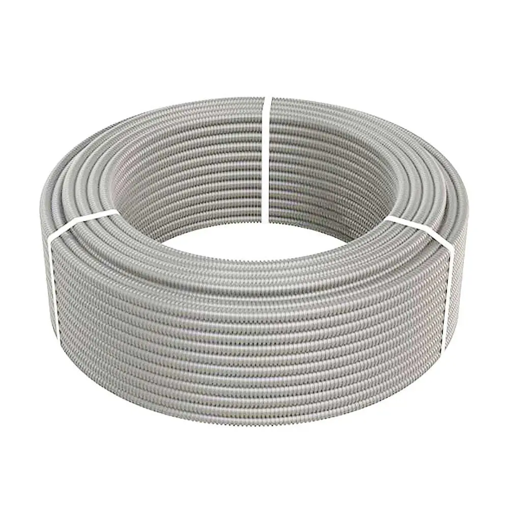 Труба гофрированная Lexman ПВХ D16 мм 100 м легкая с зондом цвет серый STLM-2178385 - Вид №1