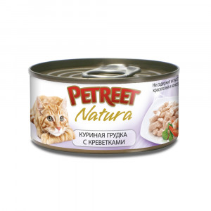 ПР0019081 Корм для кошек куриная грудка с креветками конс. 70г PETREET