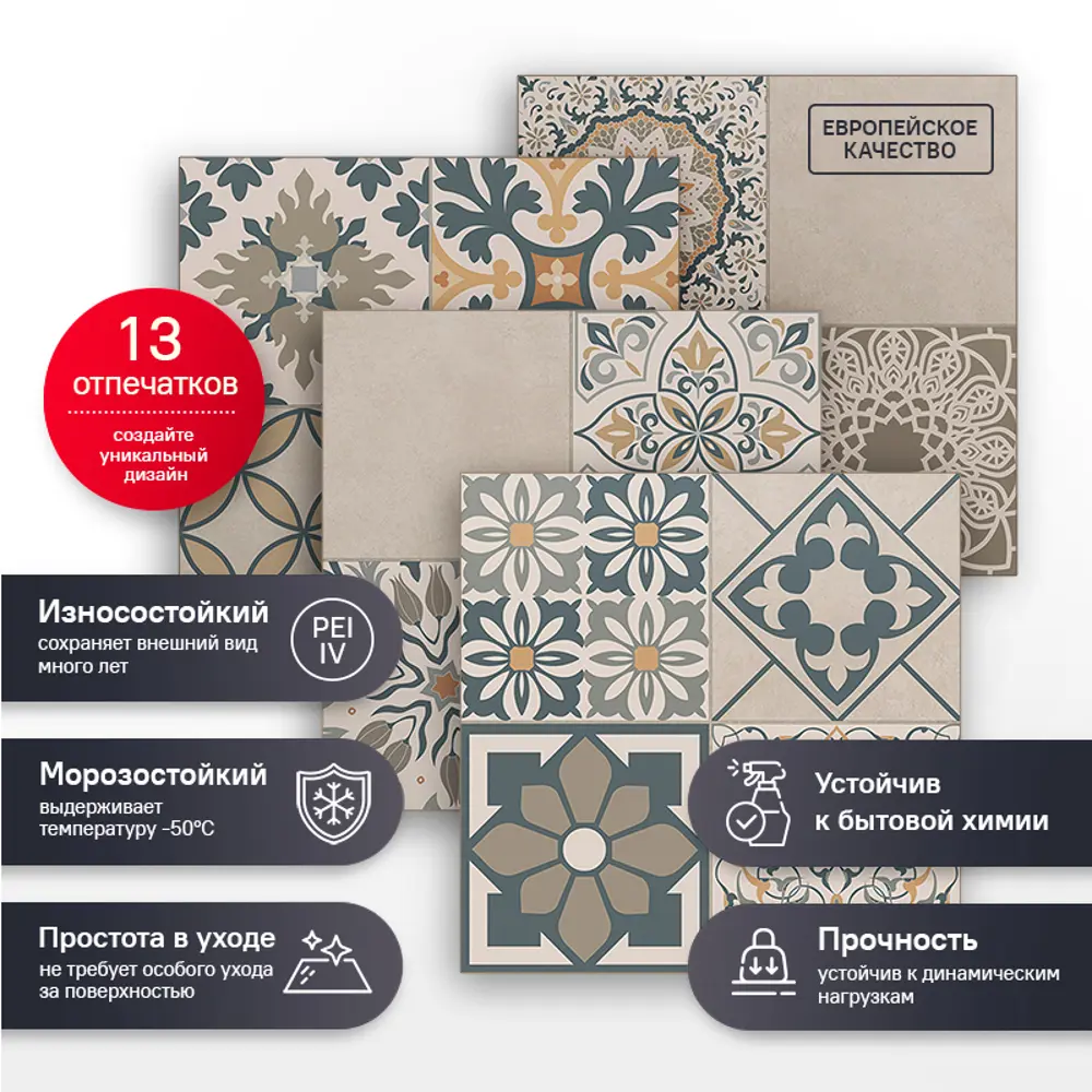 Керамогранит Estima Jam JA02 с узором пэчворк 40.5×40.5 см 89354201 STLM-0946985 - Вид №22