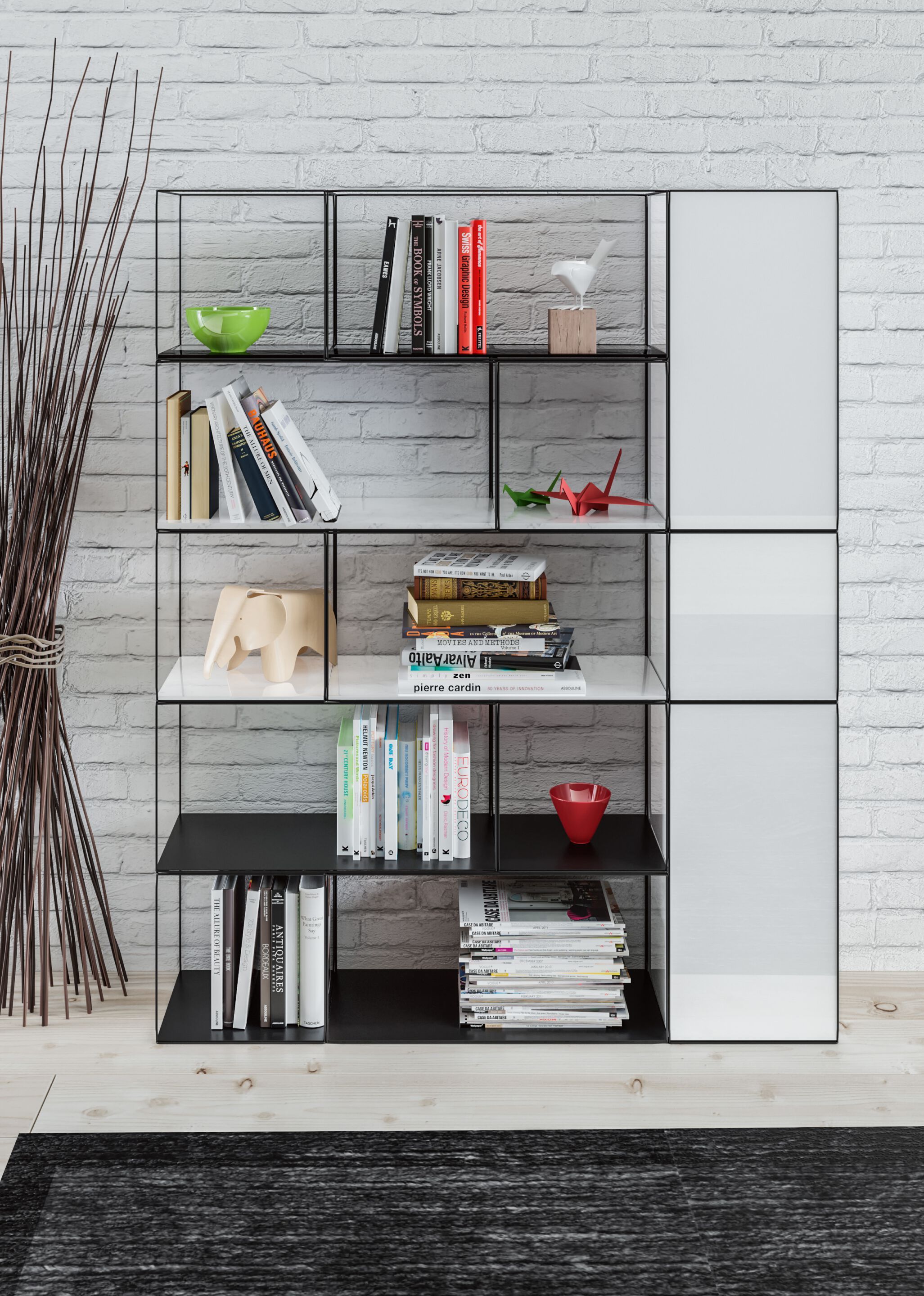 Книжный шкаф из железного прута Pipedesign Qubo ARCH-00076708 - Вид №1