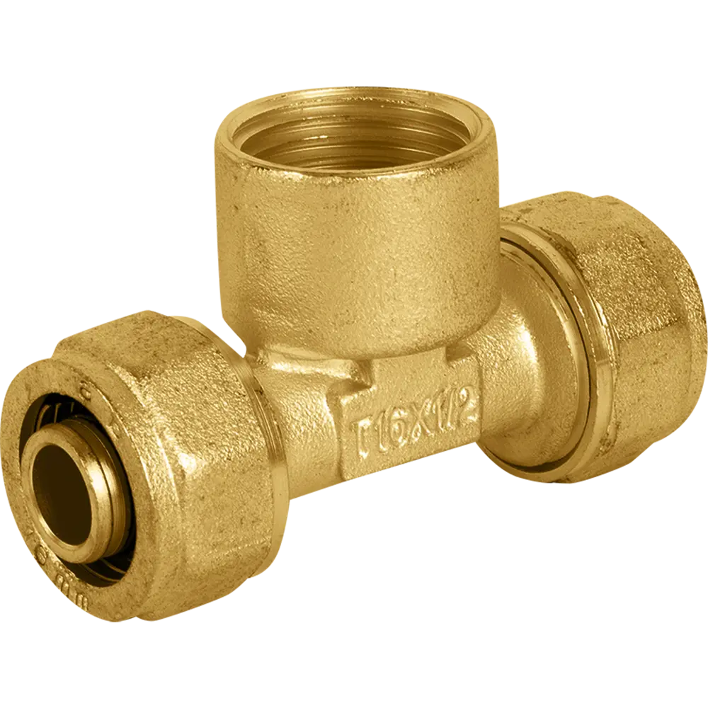 Тройник AQUABEAM 16×1/2" для труб PEX и металлопластика 82275220 STLM-0023765
