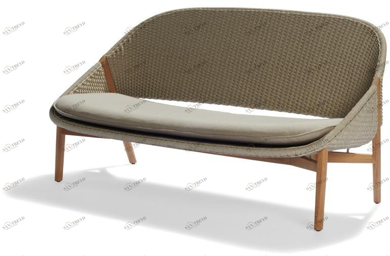 TRIBÙ 2-местный садовый диван из ткани tricord® и тика Elio 02508