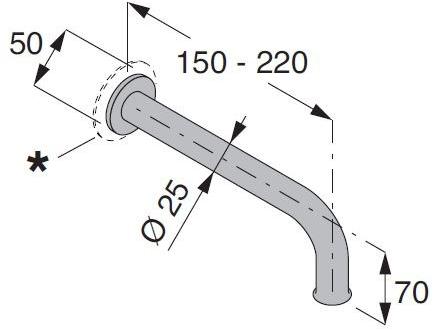 Boffi Смеситель для ванны настенный из матовой стали Pipe sun-id-1427457 - Вид №2