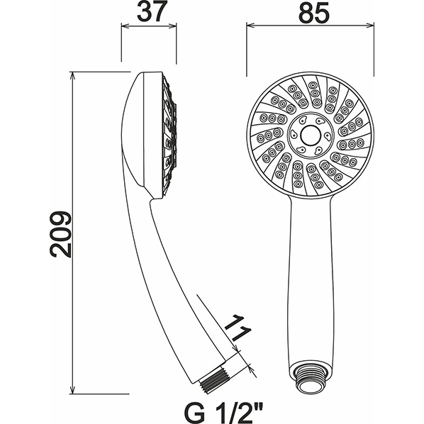 AGD 20.1110 P  Лейка для душа белая душевая сетка ARGO kran agd201110p - Вид №1