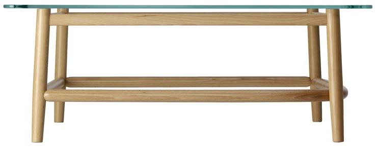 Wiener GTV Design Квадратный журнальный столик из дерева и стекла Single curve sun-id-1454608 - Вид №1