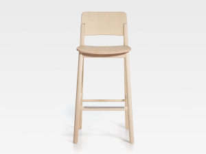 Высокий стул из ясеня с подставкой для ног