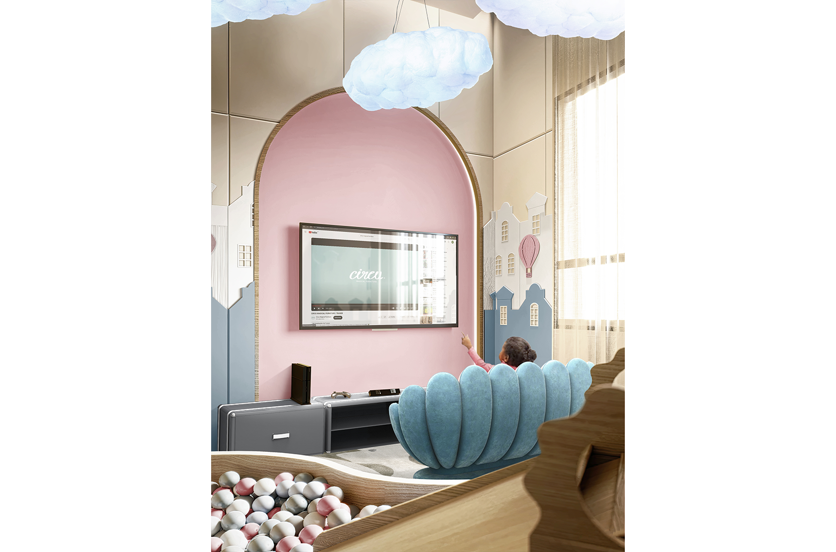 CIST30 ТВ тумба в детскую Sky TV Circu  - Вид №12