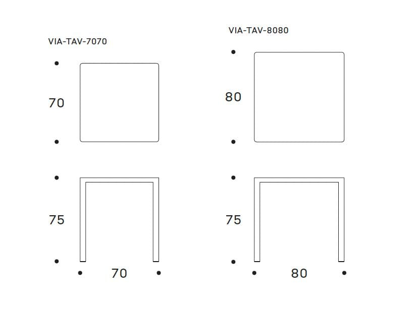 Квадратный стальной стол с порошковым покрытием Nodo Italia Via ARCH-00074964 - Вид №5