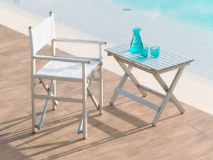 Стул директора из анодированного алюминия с подлокотниками