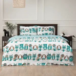 Комплект постельного белья Amore Mio Гарланд евро полисатин синий