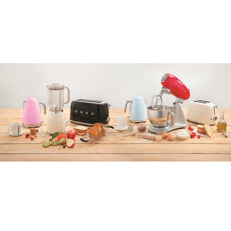 Тостер Smeg на 4 ломтика, черный TSF02BLEU - Вид №1