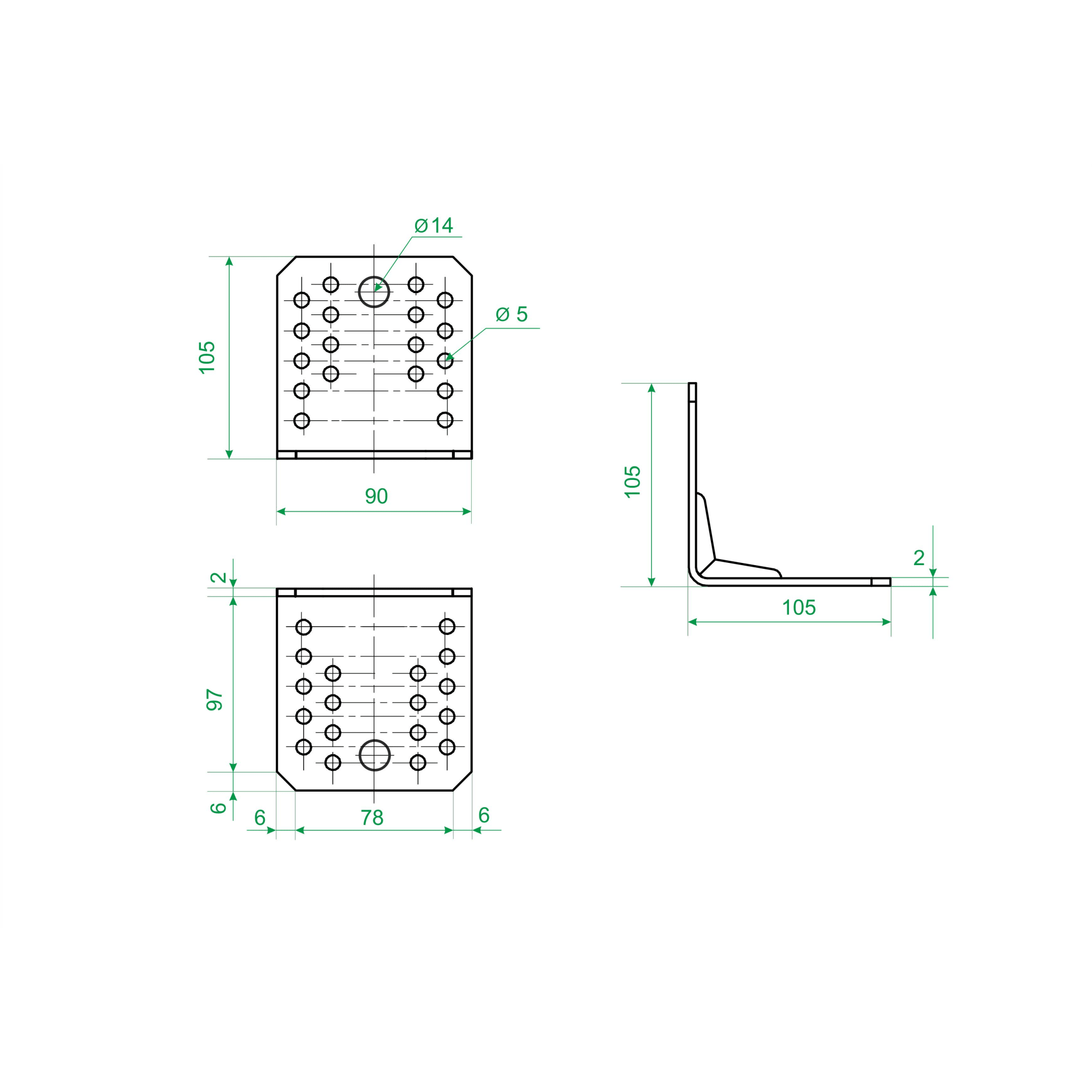 18739313 Угол крепежный 105х105х90х2 Santreyd  - Вид №6