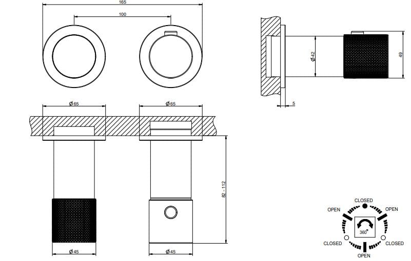 Хром латунь термостатический смеситель для душа Gessi Habito ARCH-00131423 - Вид №3