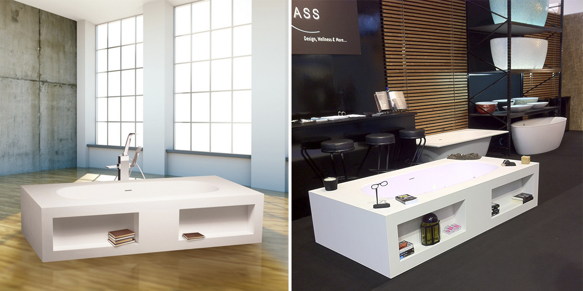 Ванна отдельностоящая MODUL’Ô BIBLIO 200x100 Aquamass Modulo BIBLIO200X100 - Вид №1