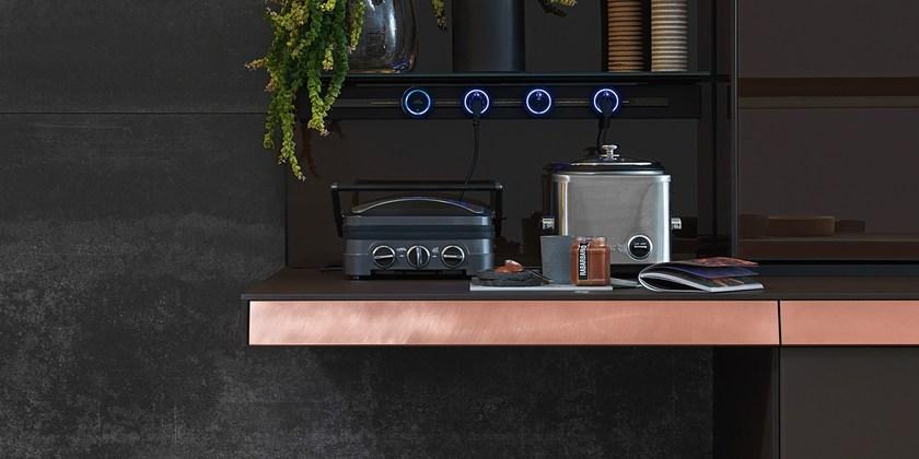 VALCUCINE Кухня из непрозрачного стекла Mocaccino с медным ящиком Genius loci sun-id-1380834 - Вид №5