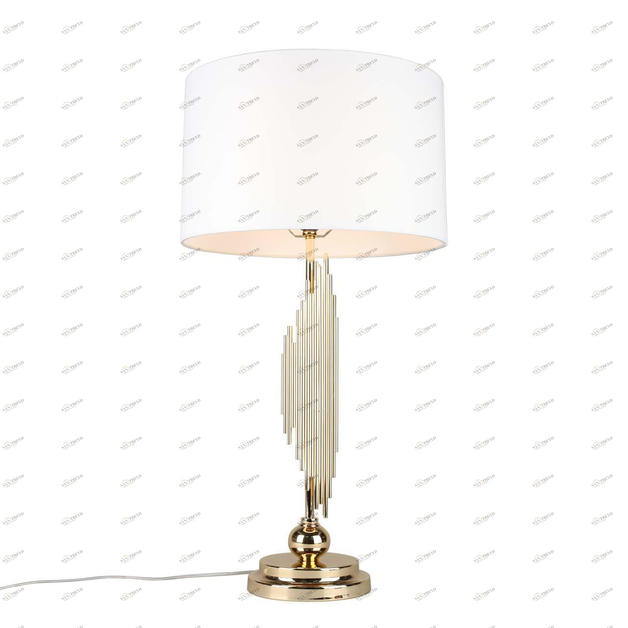 Настольная лампа золотая с белым абажуром Avelengo OML-83604-01 OMNILUX КЛАССИЧЕСКИЕ 00-3834828 Белый;золото 