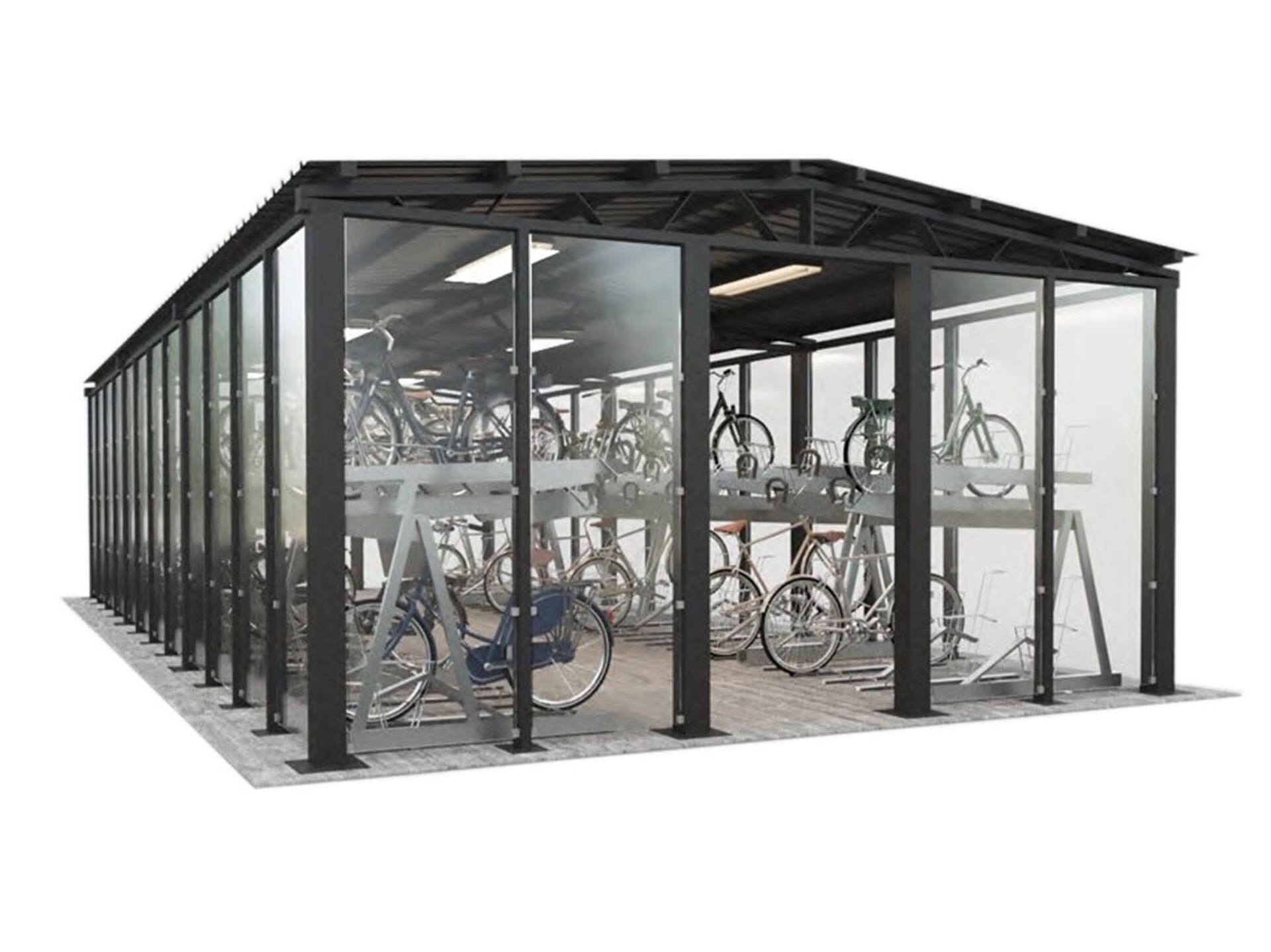 Стальной и стеклянный навес для велосипедов и мопедов Lazzari BIKE HOTEL ARCH-00124159 - Вид №1