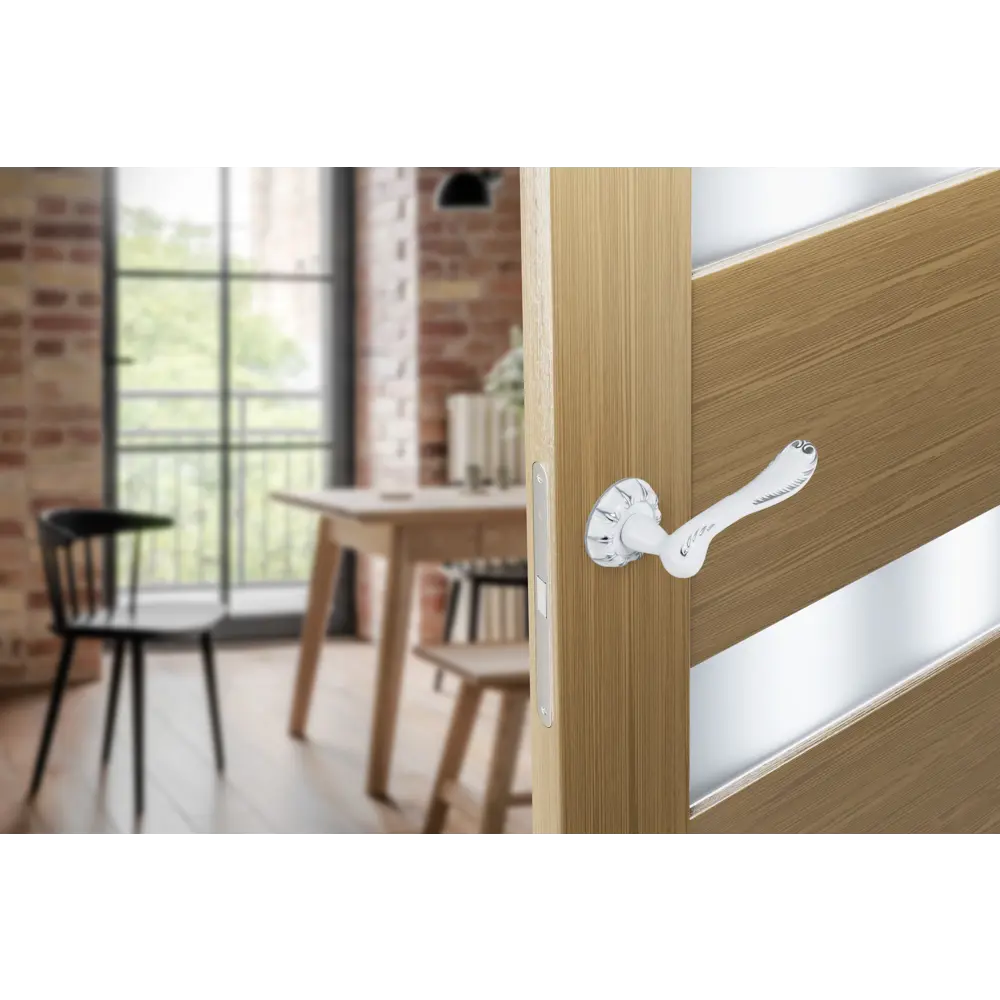 Дверные ручки Edson EDS-55H-R3, цвет белый хром STLM-2082648 - Вид №8