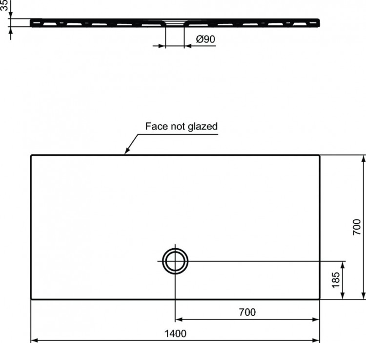 T2578YK Душевой поддон 140X70 см Ideal Standard STRADA - Вид №1