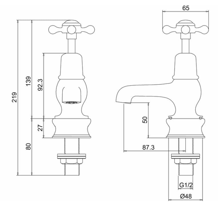 Смеситель для раковины с 2 отверстиями Burlington CLAREMONT REGENT ARCH-00153369 - Вид №5