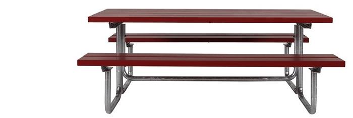 Euroform W Прямоугольный деревянный стол для общественных мест со встроенными скамейками  563  - Вид №1