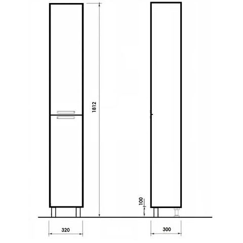 O-mebel пенал напольный Глория Дуб ORANGE sun-id-1516948 - Вид №1
