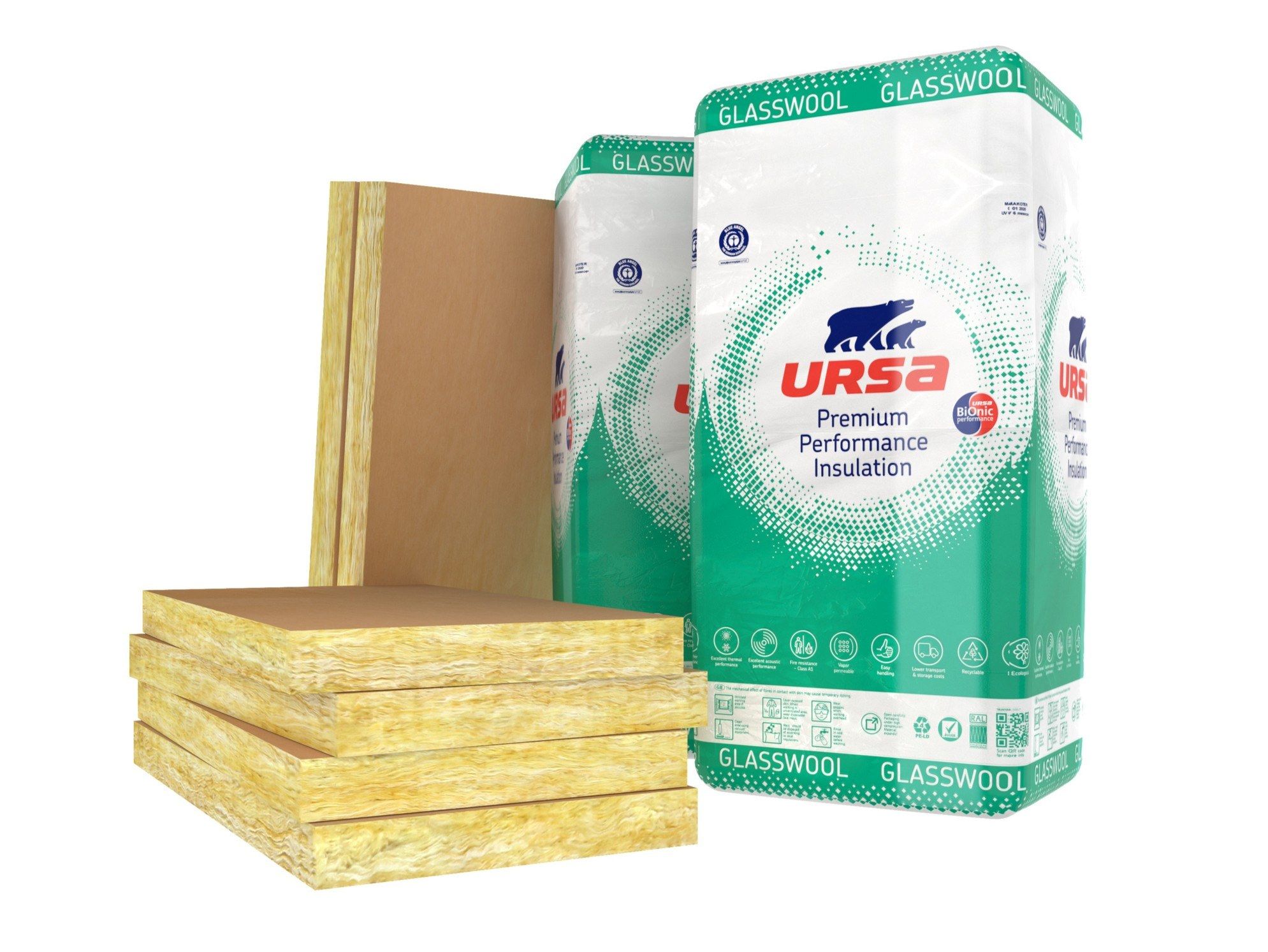 Водоотталкивающая панель из стеклянной ваты Ursa URSA GLASSWOOL ARCH-00145382