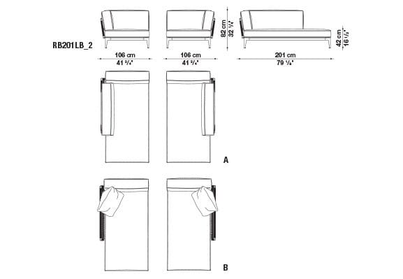 2-местный тканевый садовый диван B&B Italia Outdoor смородина ARCH-00005797 - Вид №5