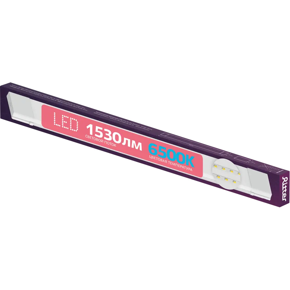 Светильник линейный светодиодный Ritter Opal 18 Вт холодный белый свет 600 мм 84241240 STLM-2139951  - Вид №1