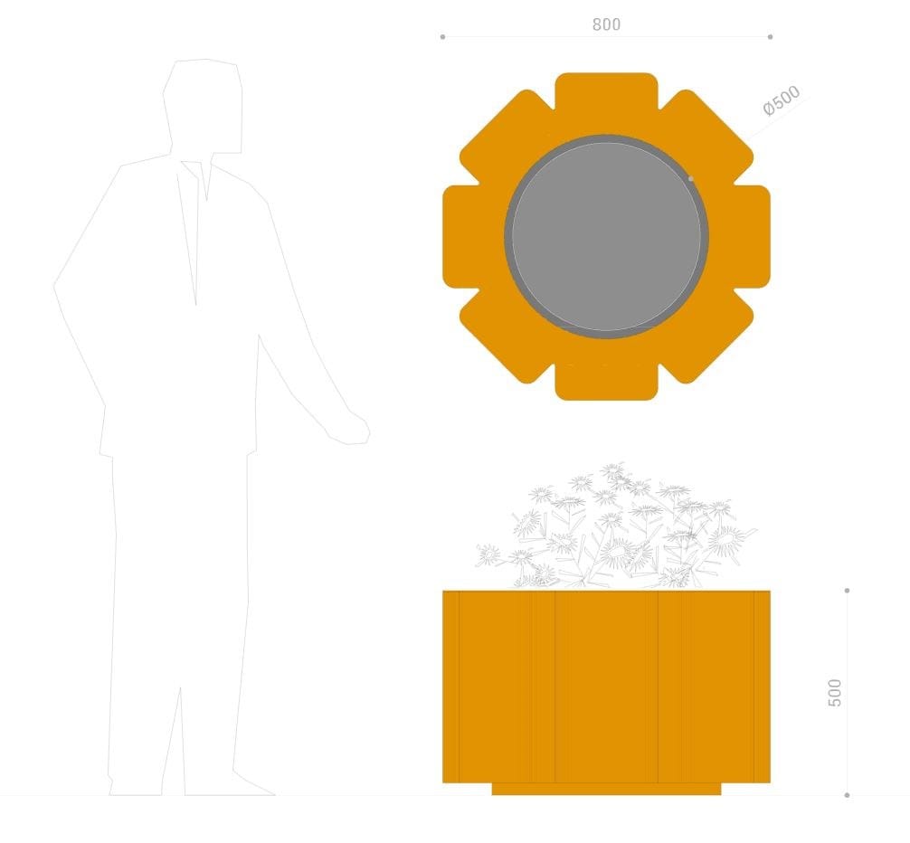 Плантатор из оцинкованной стали DIMCAR ARCH-00142028 - Вид №2