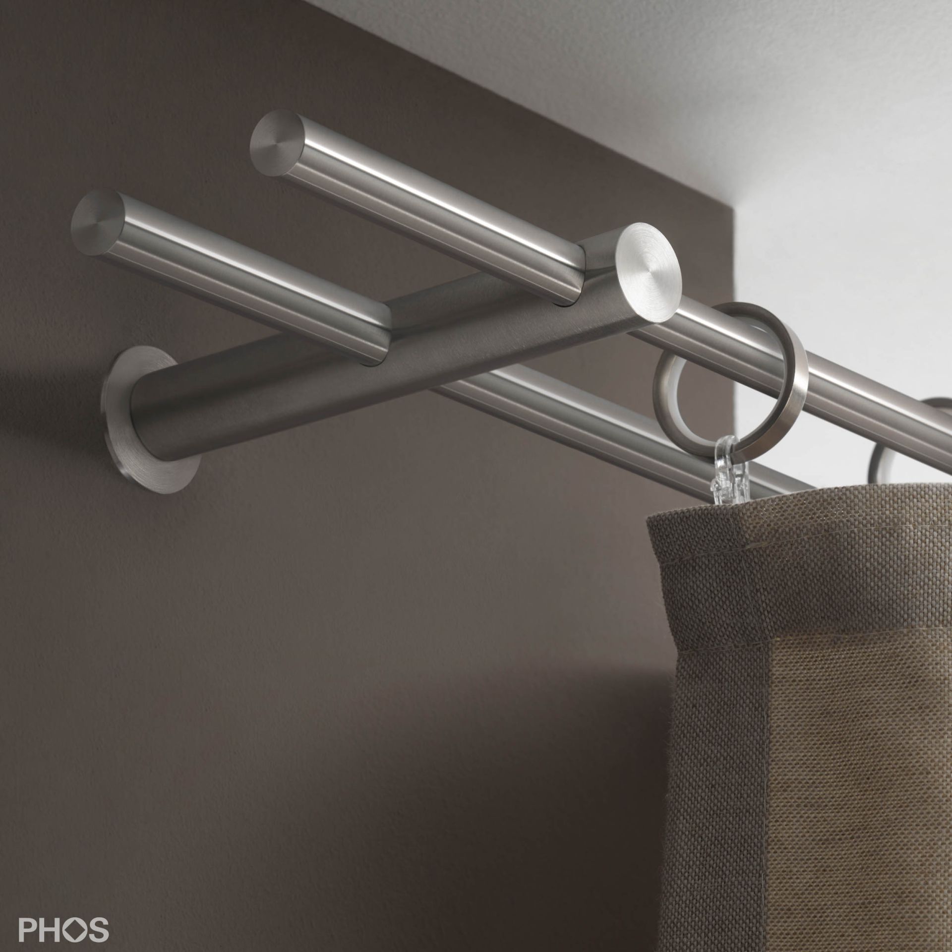 VS20-140D1400 Комплект карниза: двуствольный 140 см с 2 кронштейнами PHOS 