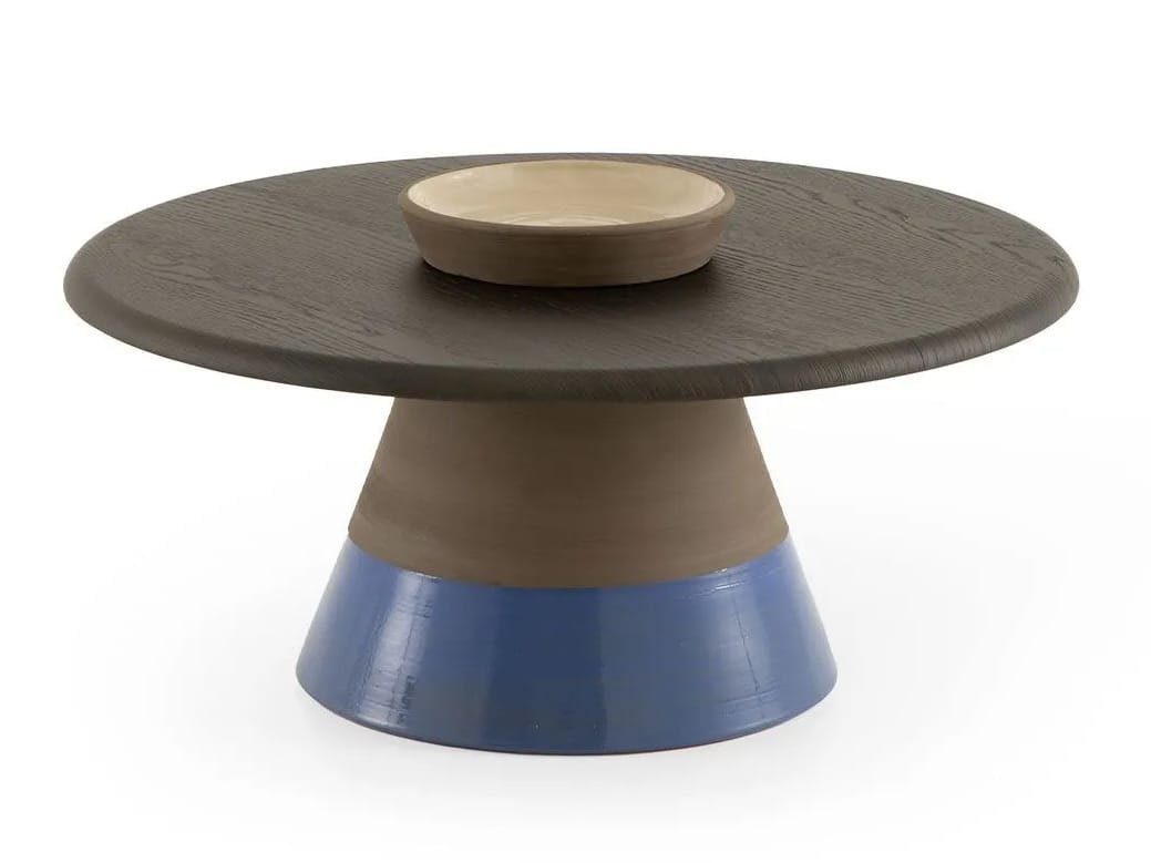 Журнальный столик из глины с деревянной столешницей Morica Design Высокая мода ARCH-00129625 - Вид №5