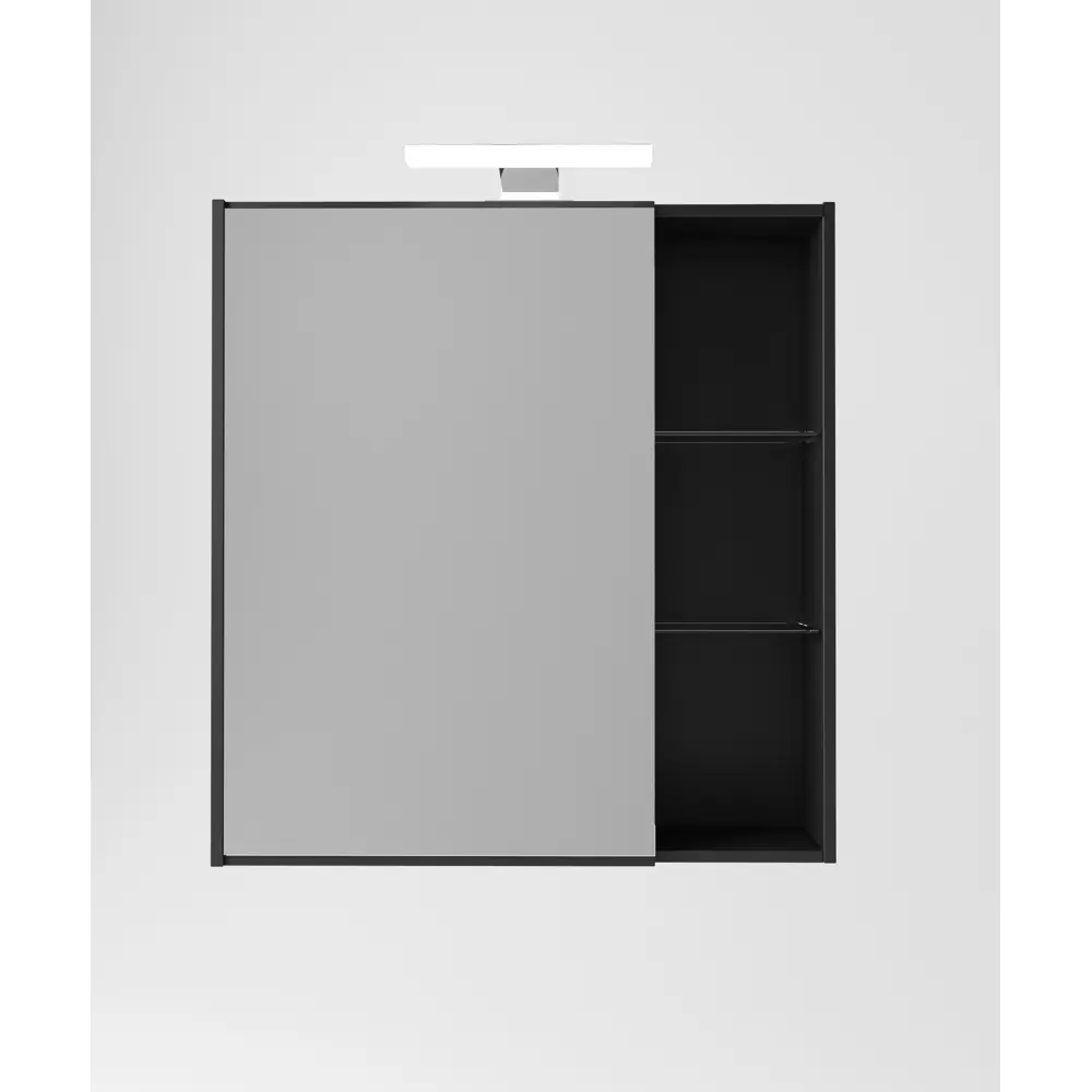 Зеркальный шкаф Aquaton Амели 80 см, антрацит 84028906 STLM-2122432