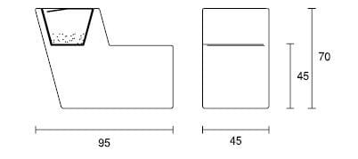 Бетонная скамейка со встроенным плантатором SIT форма ARCH-00022083 - Вид №5