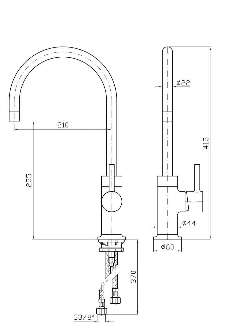 Однорычажный смеситель для кухни с поворотным изливом Zucchetti Pan S ARCH-00148212 - Вид №1