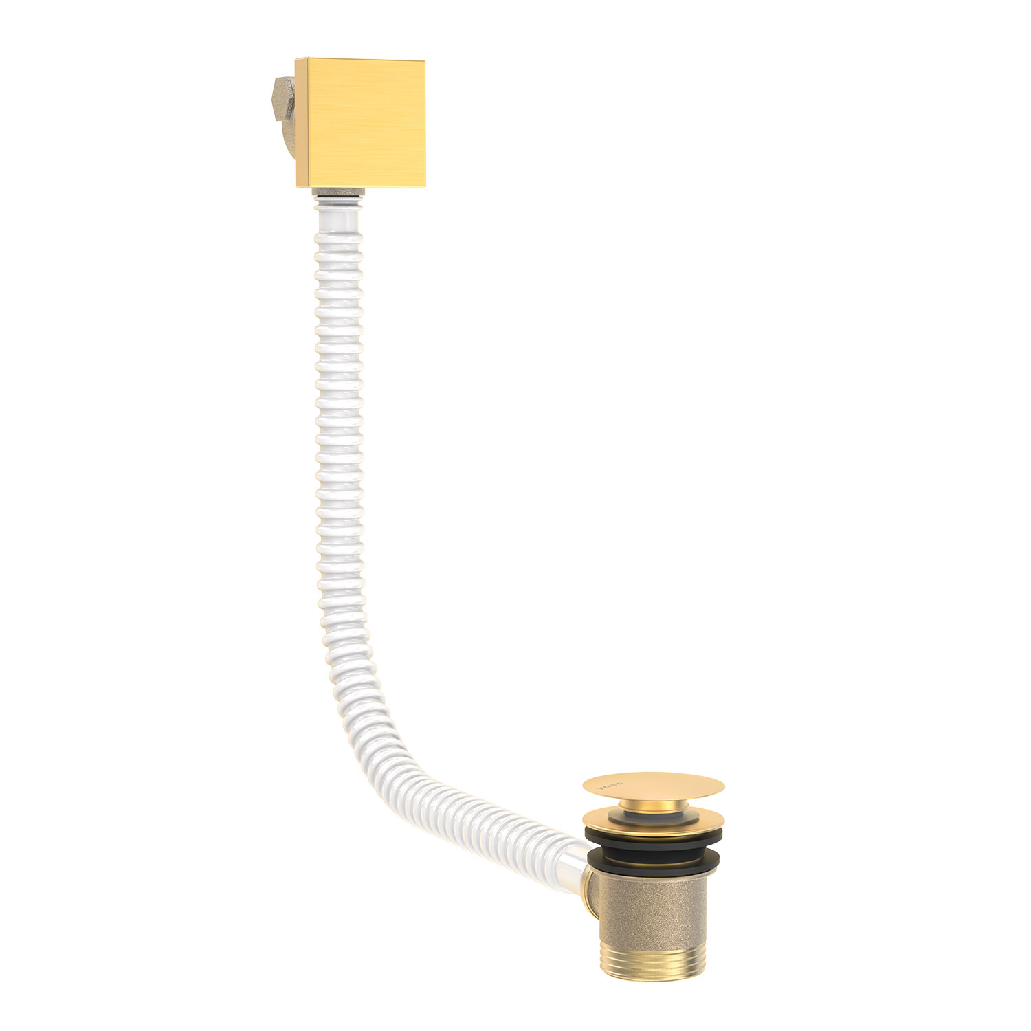 Квадратный дренажный и наполнительный клапан Click-clack с переливом для ванны-03453440OM TRES Drain