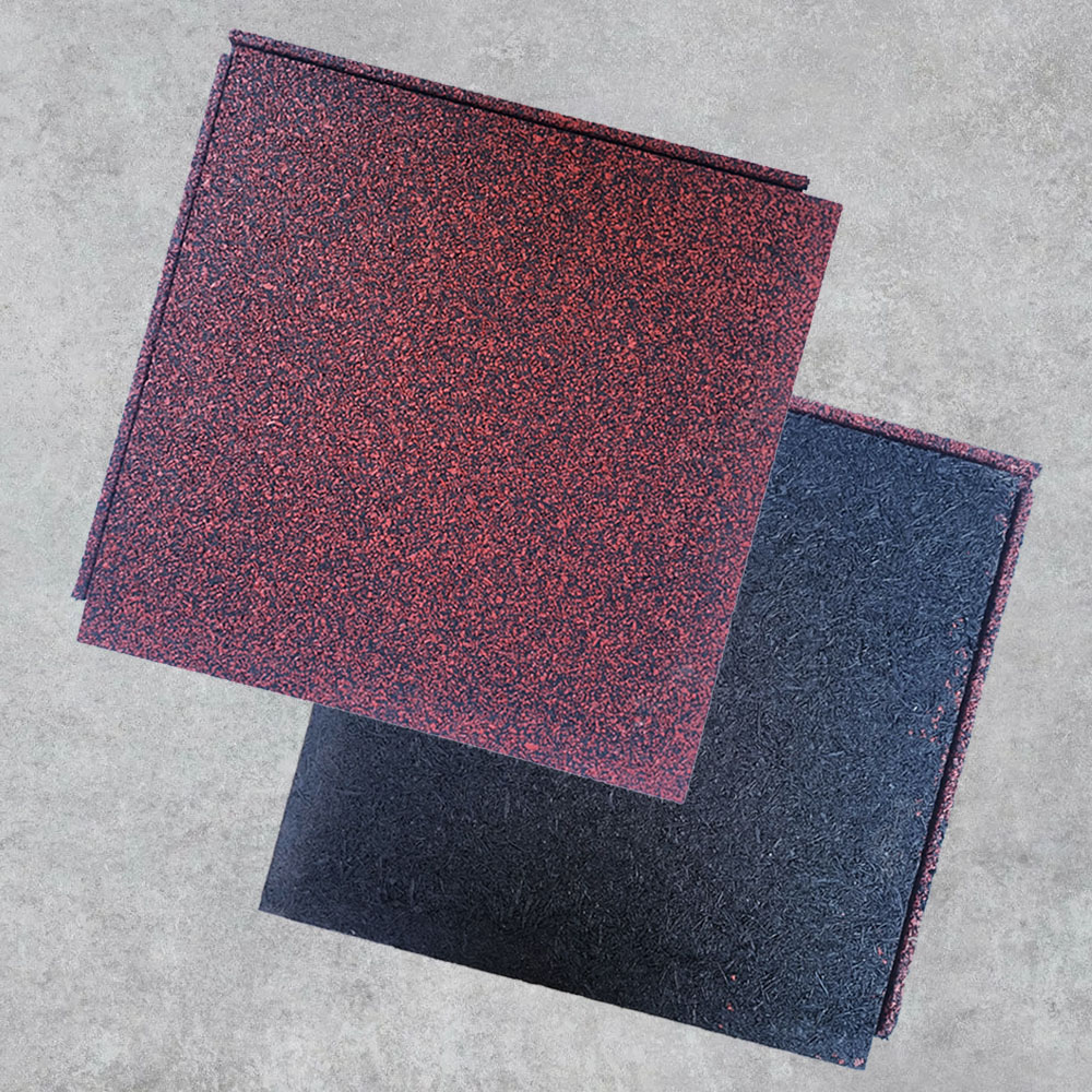 Плитка с соединением "Язык-паз" черно-красная. Резиновое покрытие ЭКОПРОФИТ ПЧКР001 - Вид №1