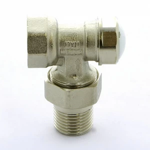 Вентиль НВ угловой для радиаторов обратный с разъемным соединением EMMETI 1/2"