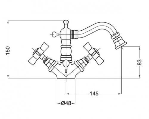 Смеситель MIGLIORE Princeton ML.PRN-844.CSCR для биде - состареный хром  - Вид №4