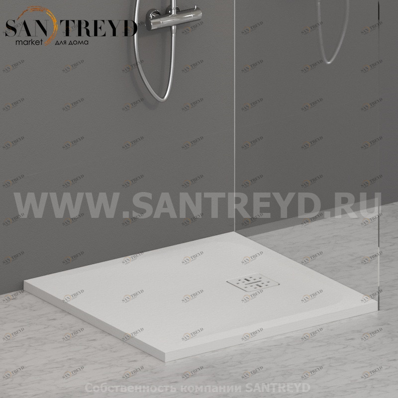 DR08080501 Душевой поддон 80x80 см цвет Белый бархат Globo DOCCIASMART Италия Ceramica Globo