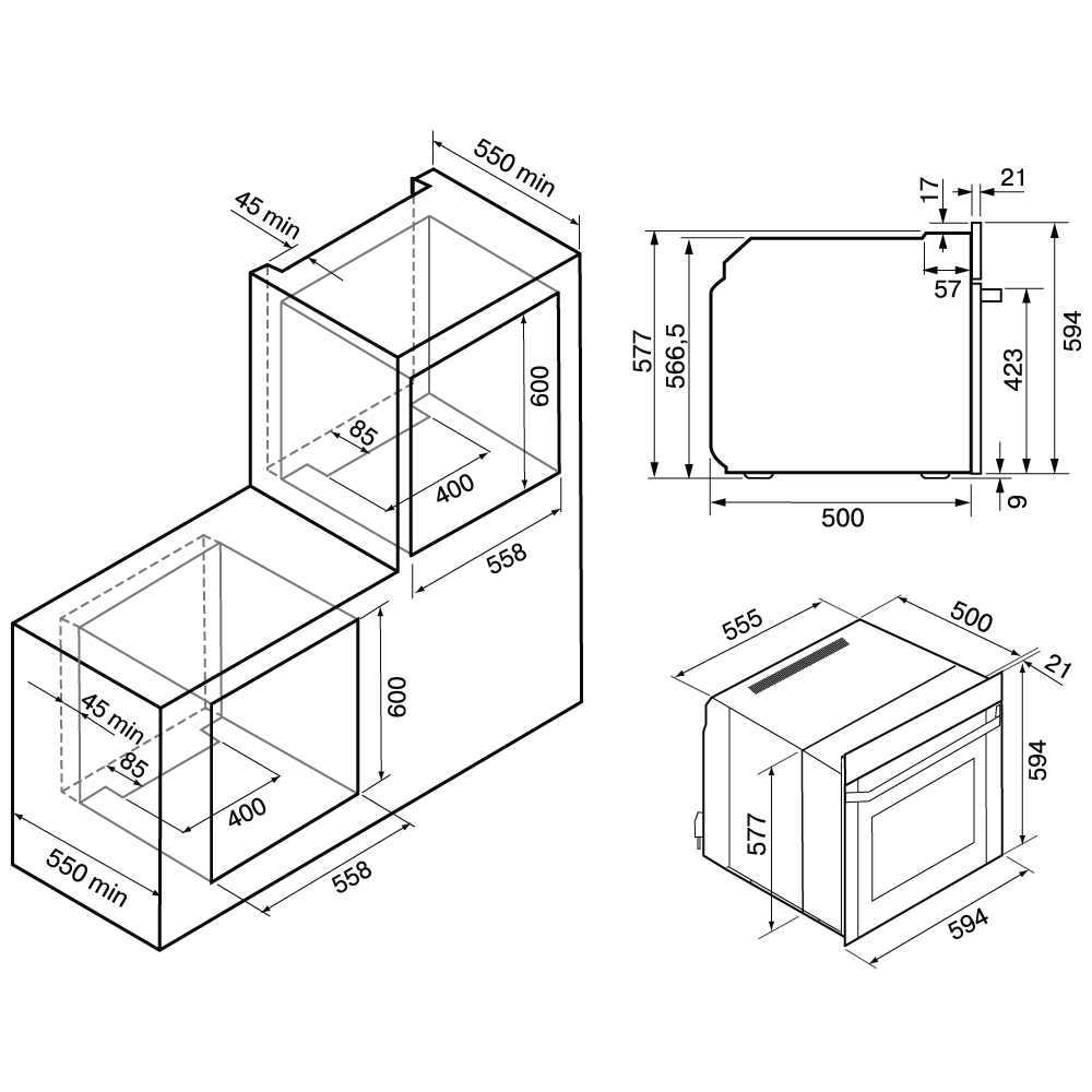 9013383 Электрический духовой шкаф KRONA ESSENZA 60 S G2 черный KRONA1 STDN-0006479 - Вид №9