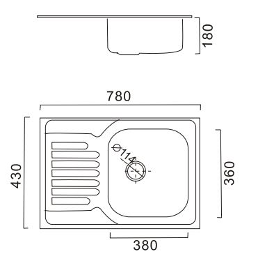 HB4378 Кухонная мойка , полированная сталь Haiba  - Вид №2