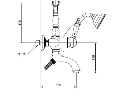 Смеситель для ванны с ручным душем Gaia Mobili Complements ARCH-00129348 - Вид №3