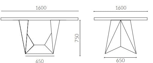Стальной и деревянный стол ALMA DESIGN CLINT ARCH-00085061 - Вид №3