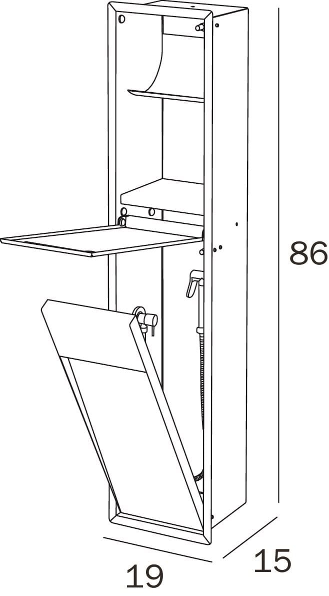 Модуль с держателем рулона, держателем рулона и гидроскопином INDA® My secret ARCH-00031236 - Вид №2