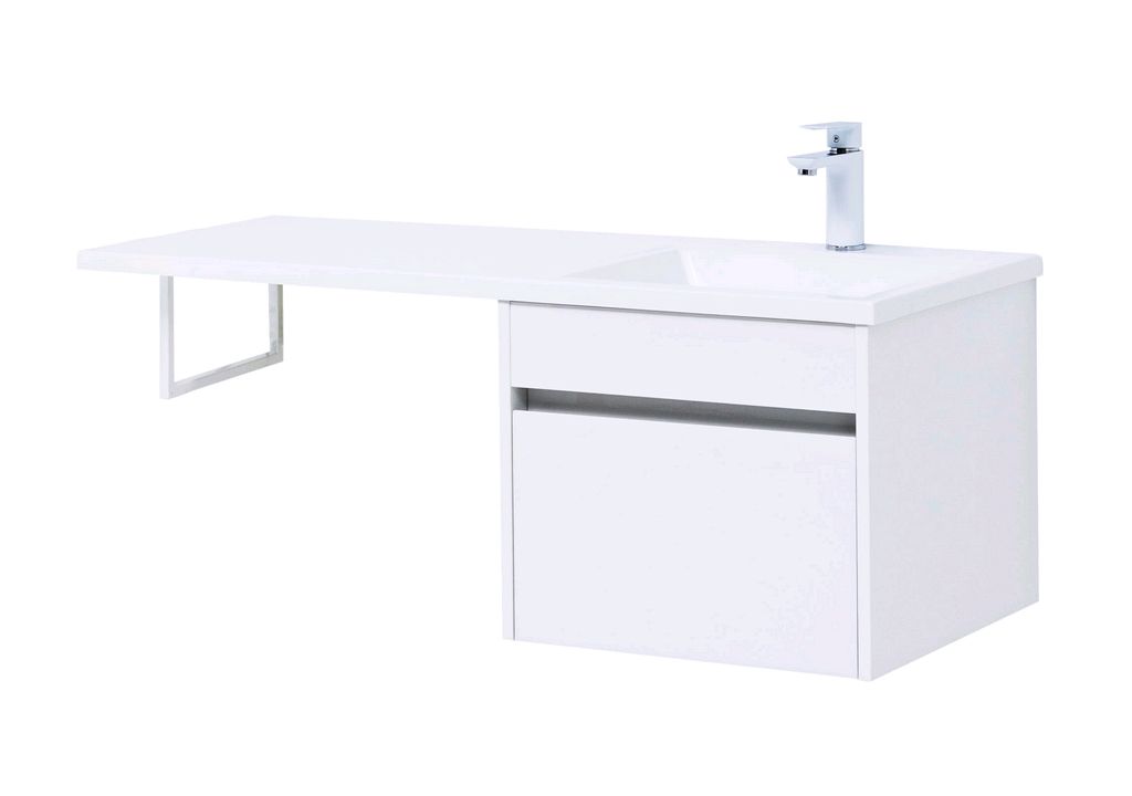 Тумба с раковиной Aquanet Токио 110 R белый (подвесная, 1 ящик) 0023691500235498 - Вид №5