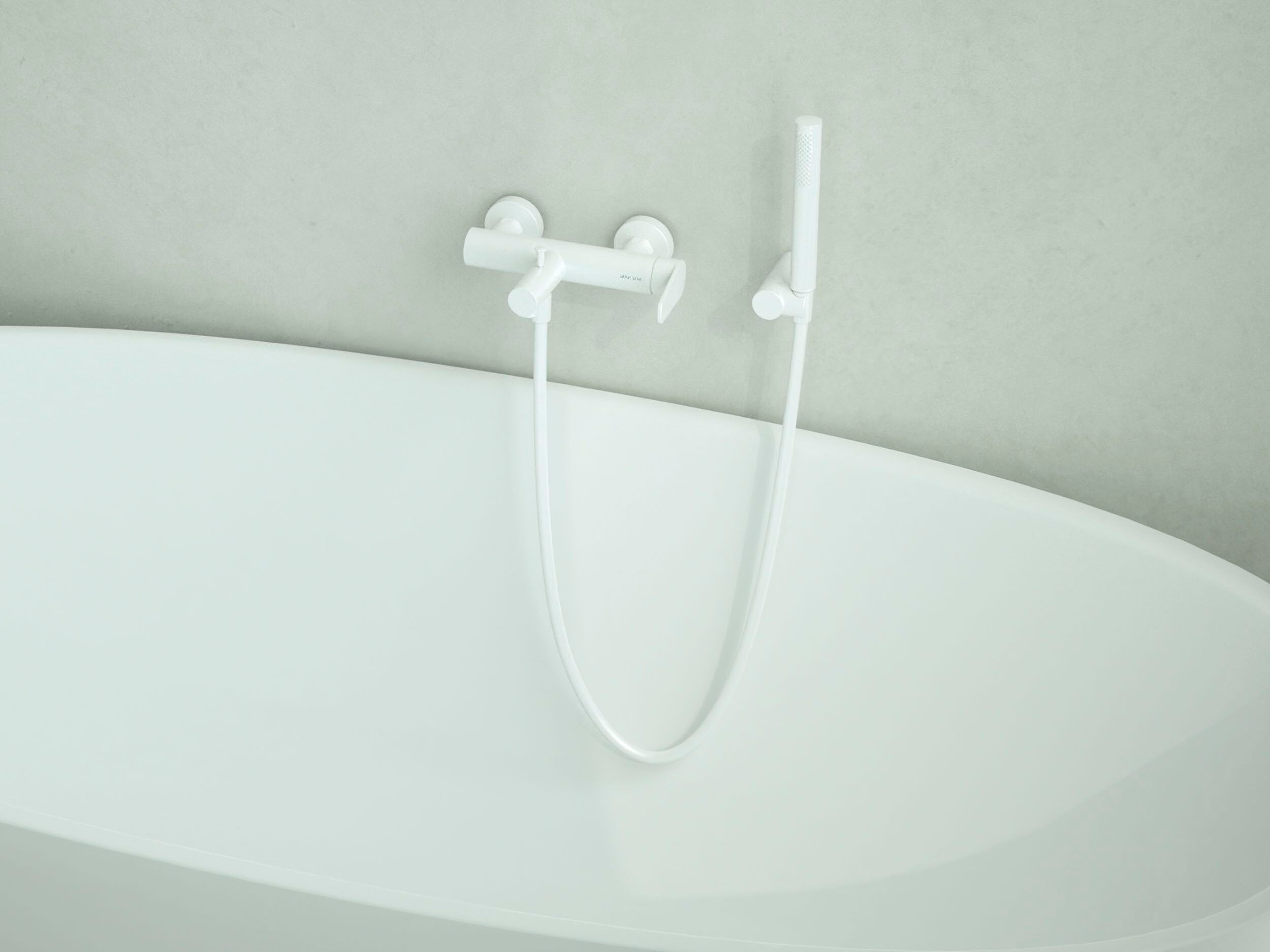 Настенный однорычажный смеситель для ванны с ручным душем GUGLIELMI RUBINETTERIE сегодня ARCH-00150851 - Вид №1