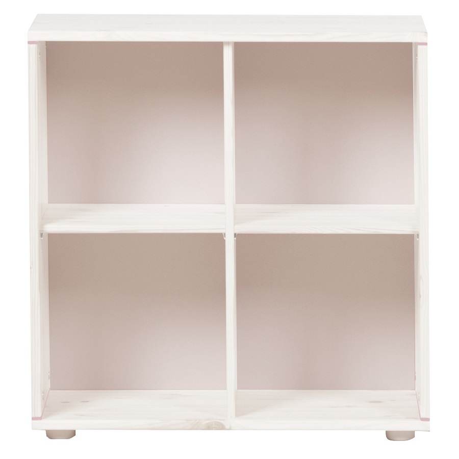 Стеллаж Flexa Classic storage с 4 полками, белый искусственно состаренный/розовый 812420166 - Вид №1